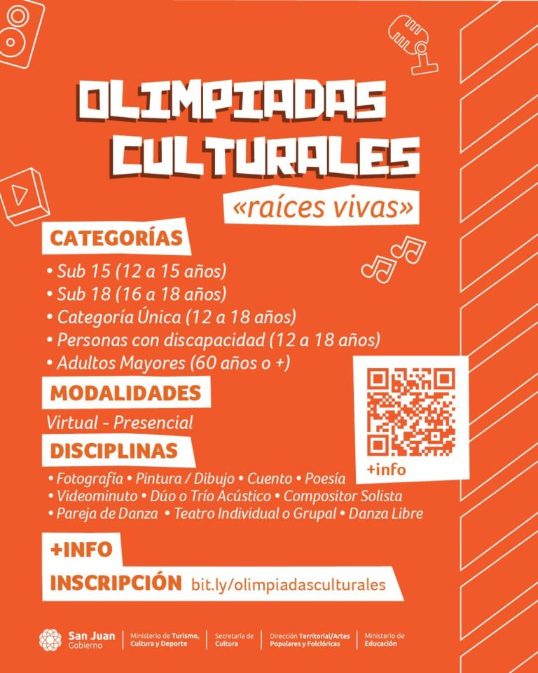 ¡Ya está abierta la convocatoria para las *Olimpiadas Culturales* en toda la provincia!