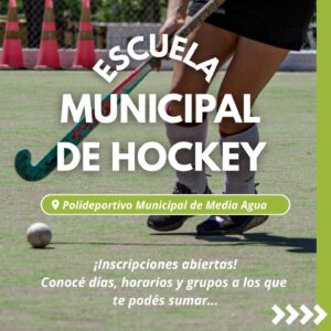 ¡Sumate a la Escuela Municipal de Hockey en Media Agua! Inscripciones abiertas