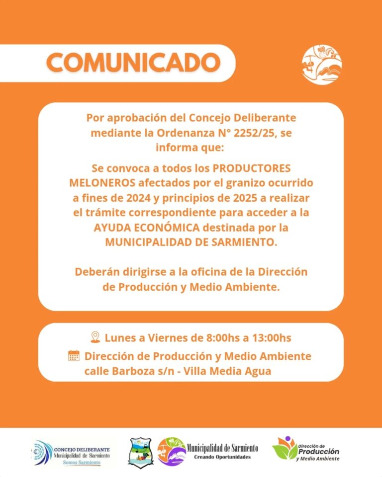 Ayuda Económica a Productores Meloneros Afectados por Granizo