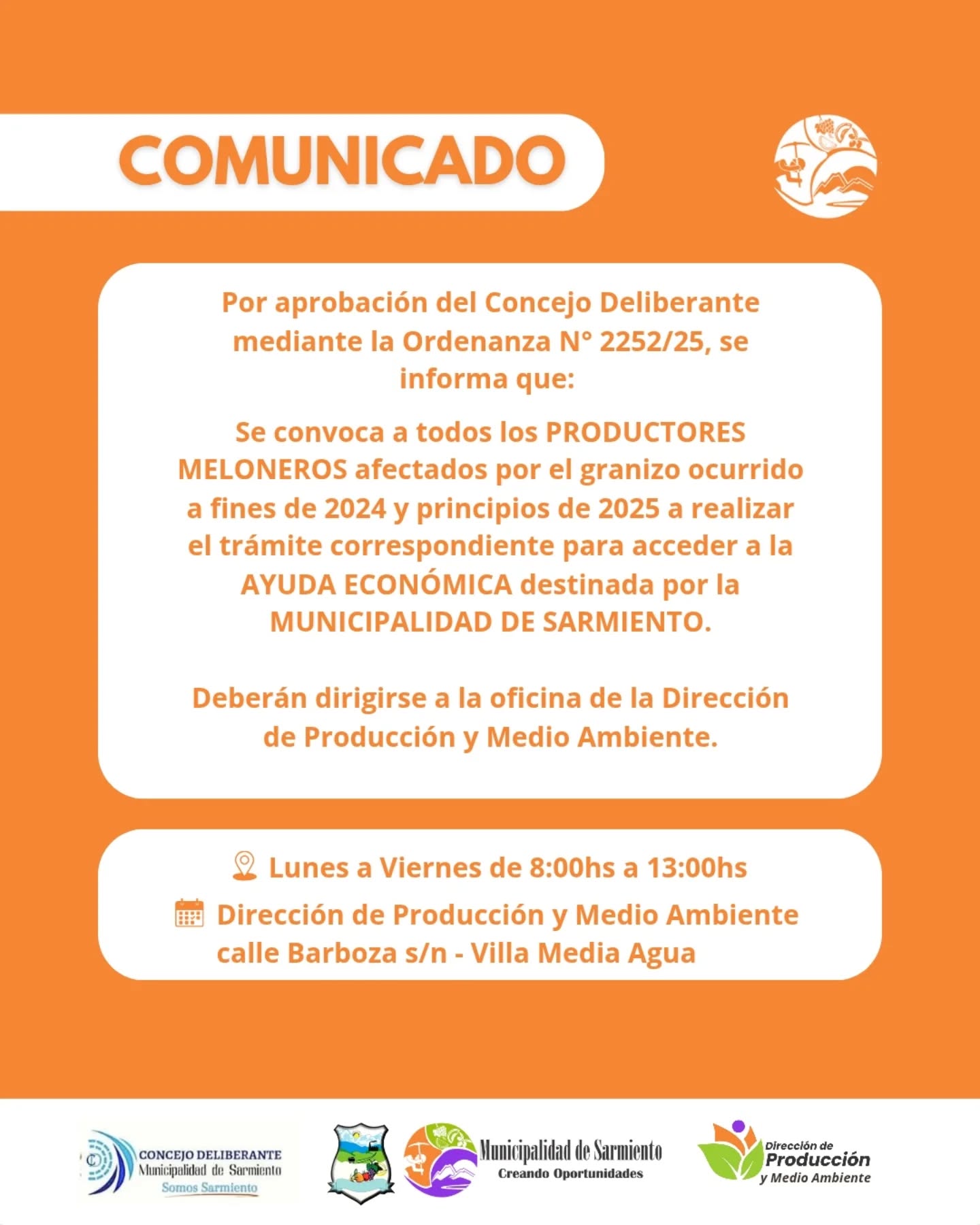Ayuda Económica a Productores Meloneros Afectados por Granizo