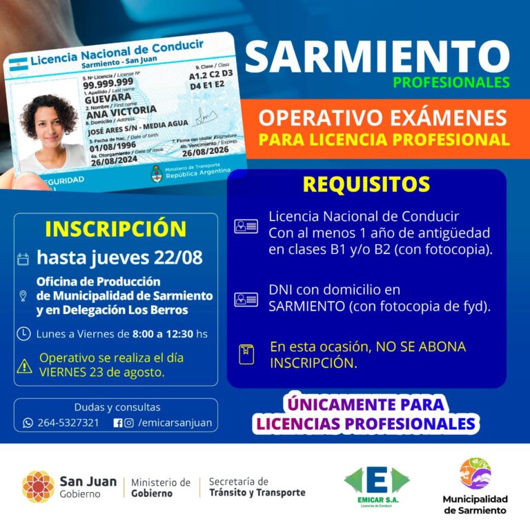 Operativo para licencia profesional